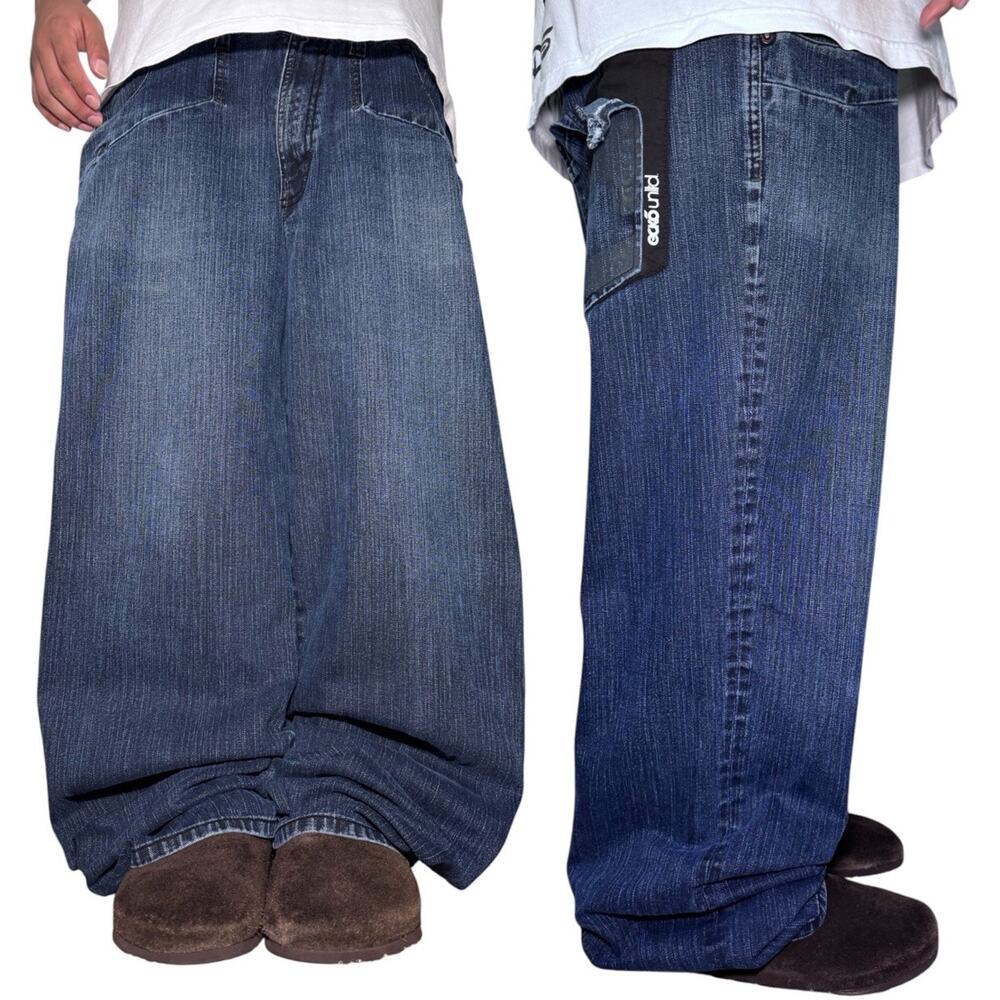 Y2k Baggy Fit Jeans Mens Ecko 42x31 skater Style Grunge Wide Leg